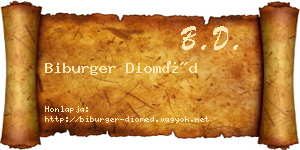 Biburger Dioméd névjegykártya